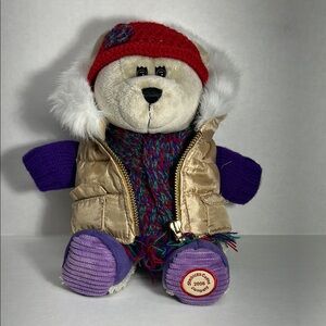 Starbucks Coffee 2006 Red and Gold Stuffed Bear